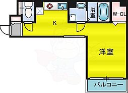 ロイヤルミナミ 1Kの間取図画像