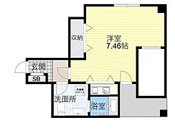 ヴェローノ大国 1Kの間取図画像
