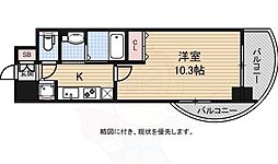 エステムコート難波2アレグリア 1Kの間取図画像
