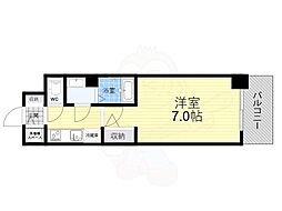 S-RESIDENCE難波大国町Uno 1Kの間取図画像