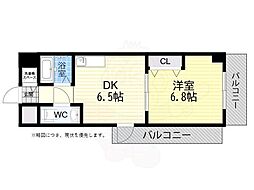 ラ・セーヌ心斎橋東 1DKの間取図画像