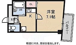 ドエル堀江南 1Kの間取図画像