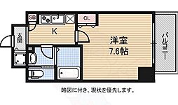 Resiur-H難波MINAMI 1Kの間取図画像