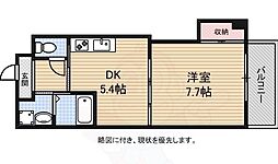 フォレスト西道頓堀 1DKの間取図画像