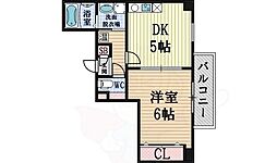 ジェイプライド難波南 1DKの間取図画像