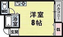オリエントハイツ ワンルームの間取図画像