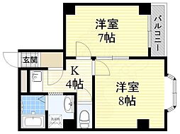 ラパンジール大国5 2Kの間取図画像