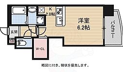 グランデージ難波南 ワンルームの間取図画像