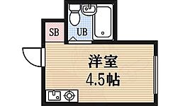 昭和グランドハイツ恵美須 ワンルームの間取図画像