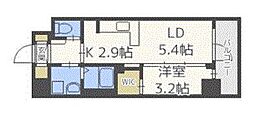 ネストピア博多シティ 4階1LDKの間取り