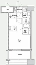 エンクレスト博多駅南GRACE ワンルームの間取図画像