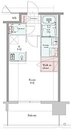 エンクレスト博多プレミア 1Kの間取図画像