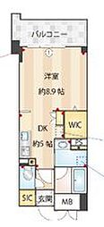 ウェルブライト博多ステーション 1DKの間取図画像