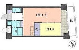 レジデンス住吉 1LDKの間取図画像