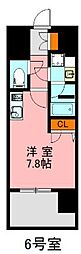 デュ・レジア博多レジデンス ワンルームの間取図画像