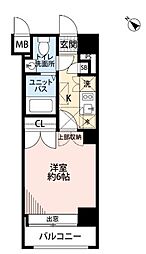 クレタ県庁前 1Kの間取図画像