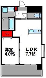 第43川崎ビル 1LDKの間取図画像