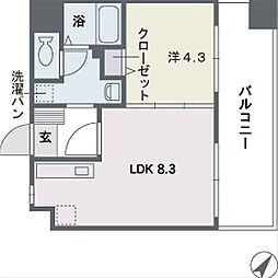 ベレーザ平尾 1LDKの間取図画像
