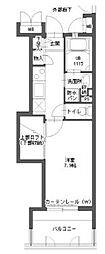 アクタス博多5タワー 1Kの間取図画像