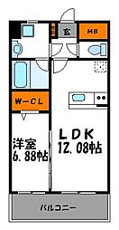 ゲニウス高砂 1LDKの間取図画像