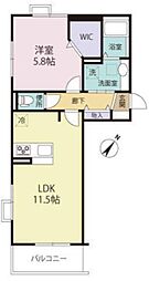 D-room東光寺 1LDKの間取図画像