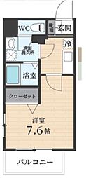グランデゥール住吉弐番館 1Kの間取図画像