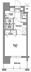 エンクレスト県庁前 1Kの間取図画像