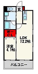 プレスタイル博多駅南 1LDKの間取図画像