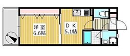 ボヌール博多 1DKの間取図画像