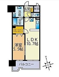 ヴィクトリア博多 1LDKの間取図画像