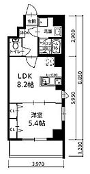 MODERNPALAZZO東公園 1LDKの間取図画像