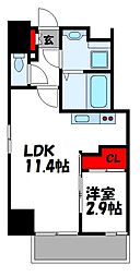 ウインステージ箱崎2 1LDKの間取図画像