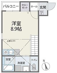 ジラフ桜ヶ丘 ワンルームの間取図画像