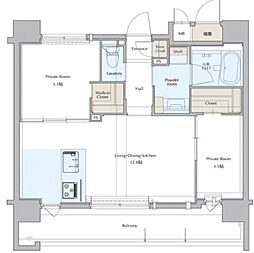 ネストピア博多イーストClass 2LDKの間取図画像