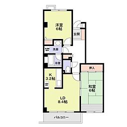COSMOSREID三軒茶屋 2LDKの間取図画像