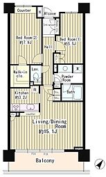 クラッサ目黒 2LDKの間取図画像