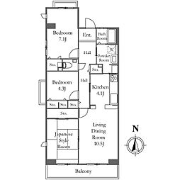 KDXレジデンス日吉 3LDKの間取図画像