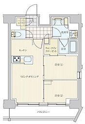 リビオメゾン戸越銀座 2LDKの間取図画像