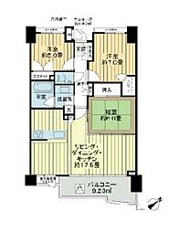 ジェイパーク尾山台2 3LDKの間取図画像