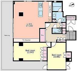 プラチネ・サンク 2LDKの間取図画像