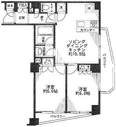 モアグランデ浜松町 2LDKの間取図画像