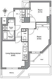 LUXURYAPARTMENT白金 2LDKの間取図画像