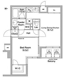 コンフォリア目黒長者丸 1LDKの間取図画像