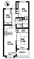 鹿島山王ヒルズ 2SLDKの間取図画像