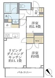 La Perla Meguro-HigashiyamaII 2LDKの間取図画像