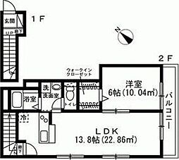 La・Stella 1LDKの間取図画像