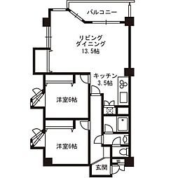 インペリアル常盤松 2LDKの間取図画像