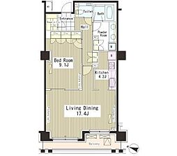 ParkAxis恵比寿 1LDKの間取図画像