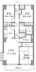 ワコーレ三軒茶屋 3LDKの間取図画像