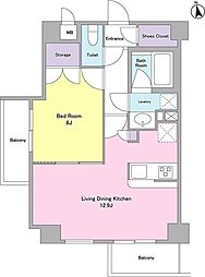 CITYCURRENT代官山 1LDKの間取図画像